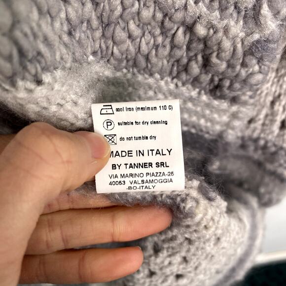 Dune Studios Italy Long Line Striped Knit Hooded Cardigan Sweater Large - Picture 6 of 7